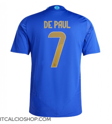 Argentina Rodrigo De Paul #7 Seconda Maglia Copa America 2024 Manica Corta